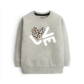 LOVE JUNIOR GREY HEADER COLOR GIRLS LONG SLEEVE SWEAT-SHIRT