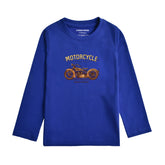 MOTERCYCE PRINTED NAVY PEONY COLOR BOYS LONG SLEEVE T.SHIRT