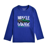 MUSCLE GARAGE NAVY PEONY COLOR BOYS LONG SLEEVE T.SHIRT
