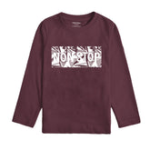 NON STOP BURGUNDY BOYS LONG SLEEVE T.SHIRT