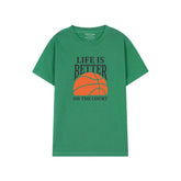 GREEN T-SHIRT Graphics LIFE IS BETTER