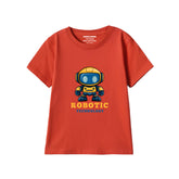 RED GRAPHICS ROBOTIC T-SHIRT