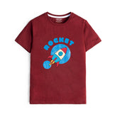 MAROON GRAPHICS ROCKET T-SHIRT