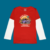 RED WHITE BOYS LONG SLEEVE T SHIRT