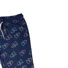 HEART PRINTED NAVY JUNIOR GIRLS TROUSER
