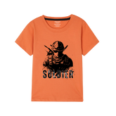 SOLDIER PRINTED ORANGE BOYS T.SHIRT