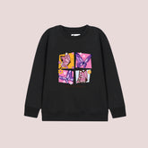 BUTTERFLIES PRINTED BLACK COLOR Girls Long Sleeve Sweat-Shirt