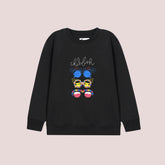 CHILL FISH PRINTED BLACK COLOR Girls Long Sleeve Sweat-Shirt