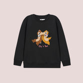 CHIP AND DALE PRINTED BLACK COLOR Girls Long Sleeve Sweat-Shirt