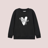HEART LOVE PRINTED BLACK COLOR Girls Sweat-Shirt