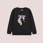 MAJIC PRINTED BLACK COLOR Girls Sweat-Shirt