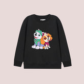 PAW PRINTED BLACK COLOR Girls Sweat-Shirt