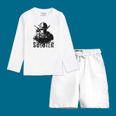 SOLDIER BOYS LONG SLEEVE WHITE T.SHIRT & SHORTS (SF-27714)