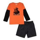 SOLDIER BOYS LONG SLEEVE T.SHIRT & SHORTS (SF-25716)