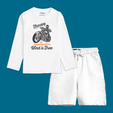 THERAPY BIKE BOYS LONG SLEEVE WHITE T.SHIRT & SHORTS (SF-27715)