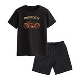 VINTAGE BIKE BOYS SHORT SLEEVE BLACK T.SHIRT & SHORTS (SF-27818)