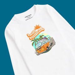 HELLO SUN SHINE PRINTED WHITE COLOR BOYS LONG SLEEVE T.SHIRT