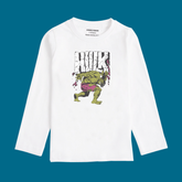 HULK PRINTED WHITE COLOR BOYS LONG SLEEVE T.SHIRT