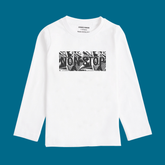 NON-STOP PRINTED WHITE COLOR BOYS LONG SLEEVE T.SHIRT