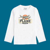 PLANE TOUR WHITE COLOR BOYS LONG SLEEVE T.SHIRT