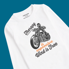 THERAPY BIKE PRINTED WHITE COLOR BOYS LONG SLEEVE T.SHIRT