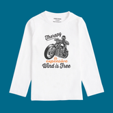 THERAPY BIKE PRINTED WHITE COLOR BOYS LONG SLEEVE T.SHIRT