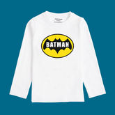BATMAN PRINTED WHITE COLOR BOYS LONG SLEEVE T.SHIRT