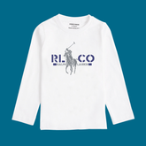 POLO PRINTED WHITE COLOR BOYS LONG SLEEVE T.SHIRT