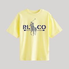 DIGITAL POLO PRINTED YELLOW JUNIOR BOYS T.SHIRT