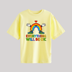 EVERYTHING WILL BE OK PRINTED YELLOW JUNIOR BOYS T.SHIRT