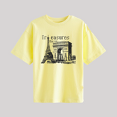 TREASURE PRINTED YELLOW JUNIOR BOYS T-SHIRT