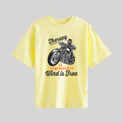 DIGITAL PRINTED BIKE RIDER YELLOW JUNIOR BOYS T.SHIRT