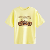 DIGITAL PRINTED VINTAGE BIKE YELLOW JUNIOR BOYS T.SHIRT