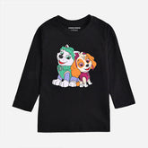 DIGITAL PRINTED PAW PATROL JET BLACK GIRLS LONG SLEEVE T.SHIRT
