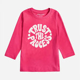 DIGITAL PRINTED TRUST PROCESS PARADISE PINK GIRLS LONG SLEEVE T.SHIRT