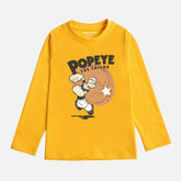 POPEYE LEMON YELLOW BOYS LONG SLEEVE T-SHIRT