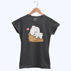 MILK & MOCHA JUNIOR JET BLACK COLOR GIRLS T-SHIRT