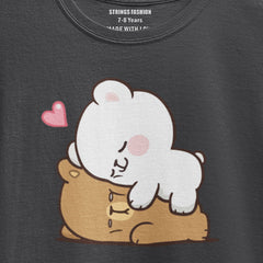 MILK & MOCHA JUNIOR JET BLACK COLOR GIRLS T-SHIRT