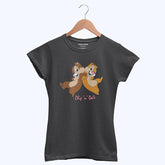 DIGITAL PRINTED CHIP & DALE JUNIOR JET BLACK COLOR GIRLS T.SHIRT