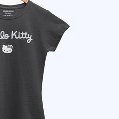 DIGITAL PRINTED HELLO KITTY JUNIOR JET BLACK COLOR GIRLS T.SHIRT