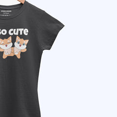 DIGITAL PRINTED I’M CUTE JUNIOR JET BLACK COLOR GIRLS T.SHIRT