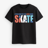 DIGITAL SKATE PRINTED BLACK JUNIOR BOYS T.SHIRT