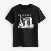 TREASURE PRINTED BLACK JUNIOR BOYS T.SHIRT