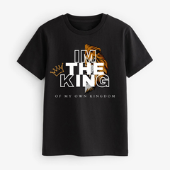 I 'M THE KING PRINTED BLACK JUNIOR BOYS T.SHIRT