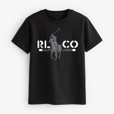 DIGITAL POLO PRINTED BLACK JUNIOR BOYS T.SHIRT