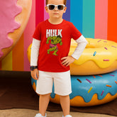 HULK BOYS LONG SLEEVE RED & WHITE T.SHIRT & SHORTS (SF-26707)