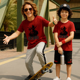 SOLDIER BOYS SHORT SLEEVE MEHROON T.SHIRT & SHORTS (SF-29316)