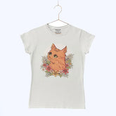 DIGITAL PRINTED CUTE CAT SNOW WHITE JUNIOR GIRLS T.SHIRT