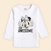 DIGITAL PRINTED STAY AWESOME SNOW-WHITE GIRLS LONG SLEEVE T.SHIRT