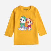 DIGITAL PRINTED PAW PATROL CANARY YELLOW GIRLS LONG SLEEVE T.SHIRT